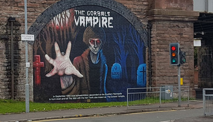 Mural of the Gorbals Vampire in Glasgow