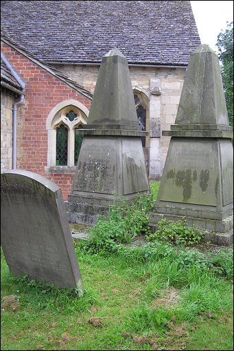 The 'his and her' pyramid tombs of the St Clairs, Staverton, Gloucestershire