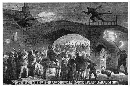 A somewhat sensationalist illustration of Spring-heeled Jack - in the guise of a bear - in Lincoln