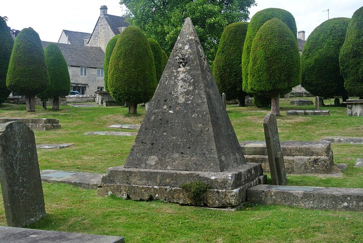 Pyramid tomb in the churchyard of Painswick Gloucestershire