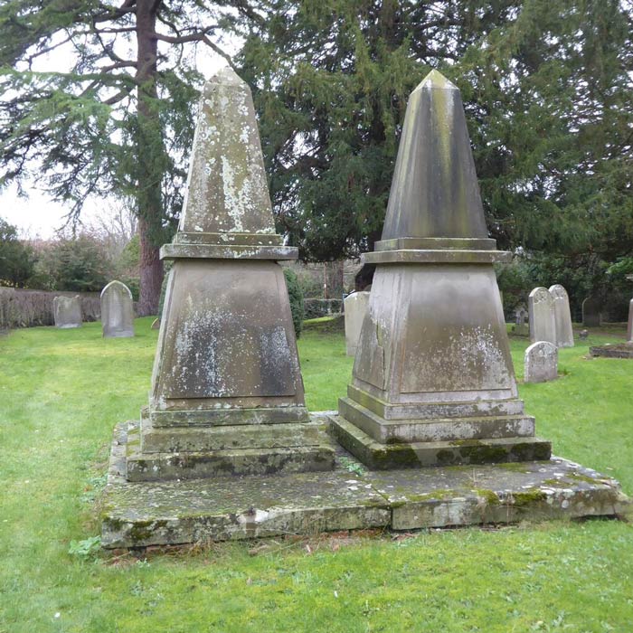 Pyramid memorials, Staverton, Gloucestershire