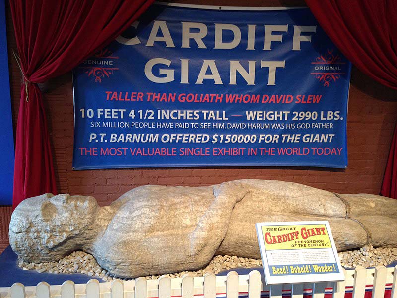The Cardiff Giant in his final resting place in the Farmers' Museum