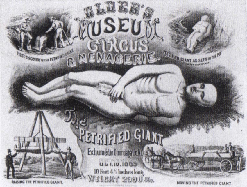 A poster advertising the Cardiff Giant