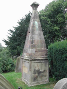A pyramid-shaped memorial to Henry Jenkins, in Bolton on Swale, Yorkshire