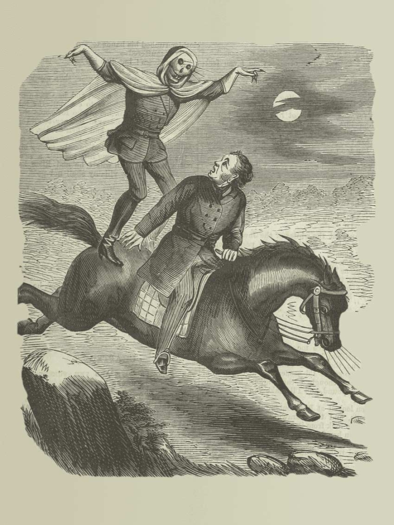 Spring-heeled Jack in the guise of a ghost