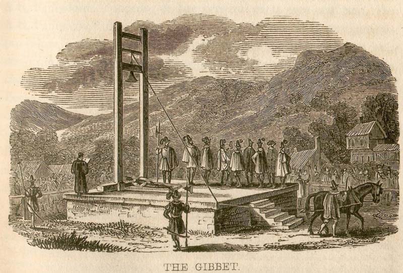 Sketch of the Halifax Gibbet in operation