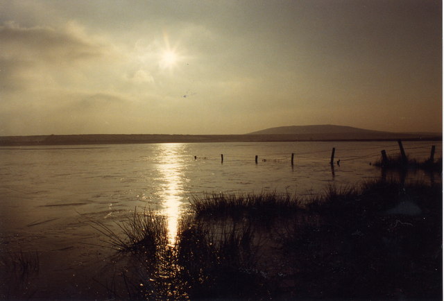 Cornwall's Dozmary Pool at dusk