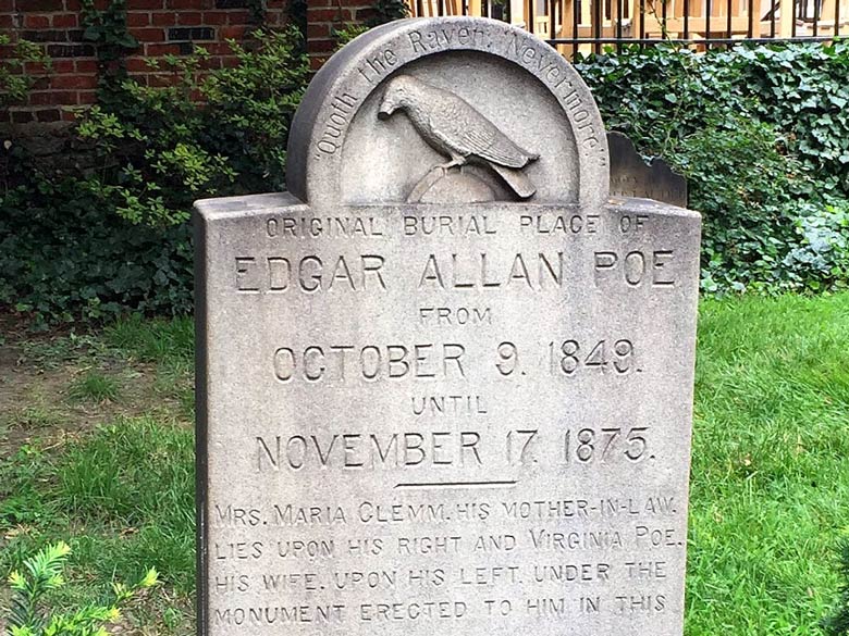 Edgar Allan Poe gravestone the raven