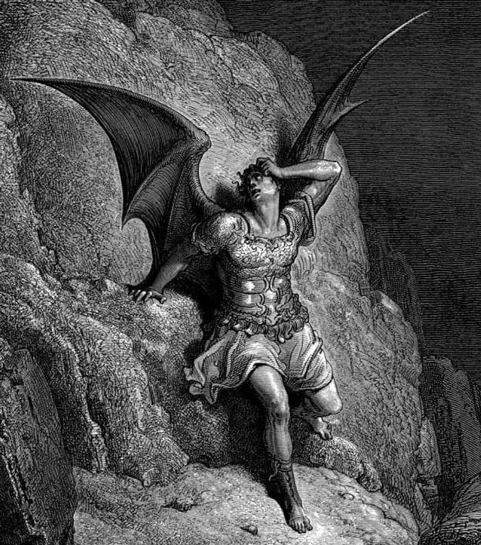 The Devil in a Gustave Dore illustration to Paradise Lost