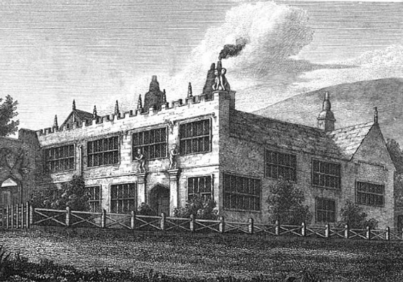 A sketch of High Sunderland Hall made in 1818, just before Emily Bronte would have become aware of the house