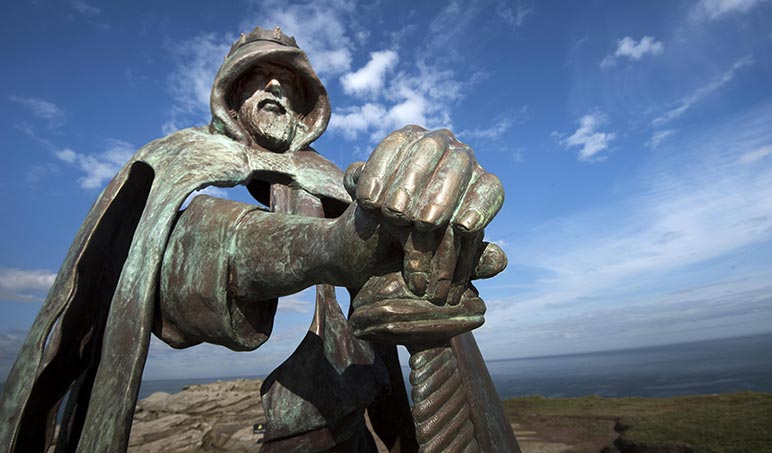 King Arthur Sculpture at Tintagel, Cornwall