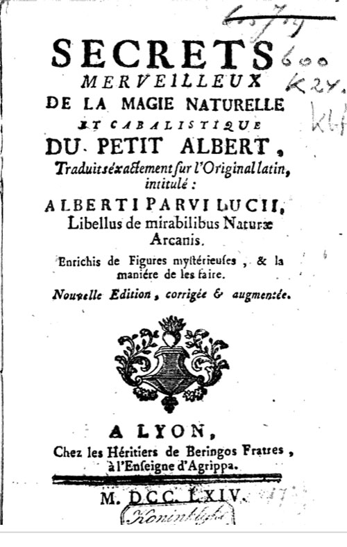 The cover of the Petit Albert (Little Albert)