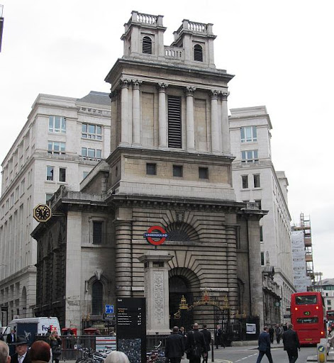 St Mary Woolnoth - whose crypt may have supplied Bank Underground Station with some ghosts