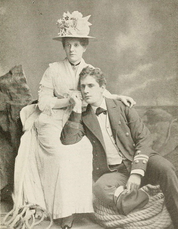 William Terriss - who is reputed to haunt Covent Garden Underground Station - with his lover and leading lady Jessie Millward