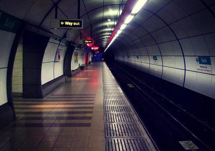 Bank Tube Station - said to be haunted by a Black Nun's ghost