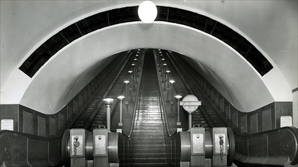 haunted London Underground old escalator