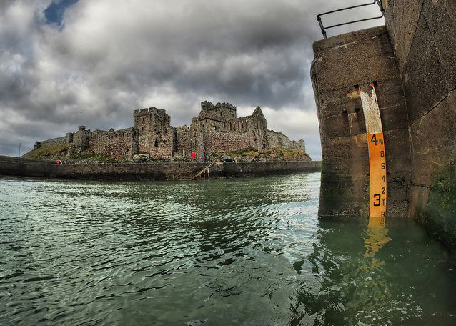 Peel Castle was haunted by the Moddey Dhoo, a phantom black dog