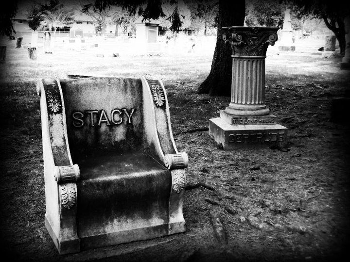 Witch's chair at Brookside Cemetery, Tecumseh, Michigan