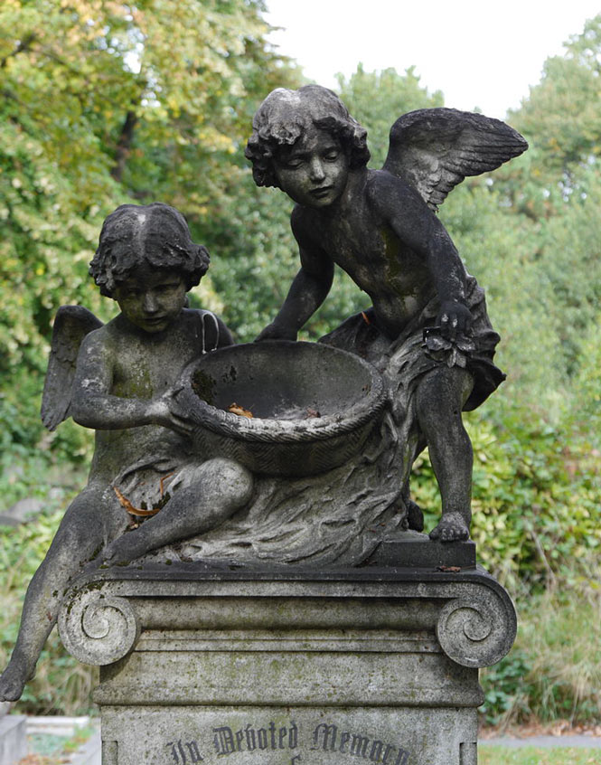Victorian angels in Brompton Cemetery, London