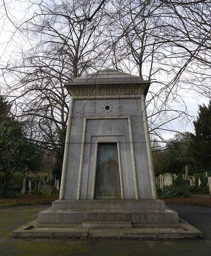Hannah Courtoy's Brompton Cemetery Neo-Egyptian tomb - alleged to be a Victorian time machine