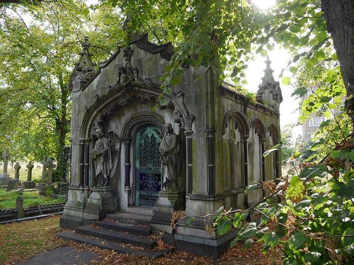 A Victorian gothic mausoleum in London's Brompton Cemetery