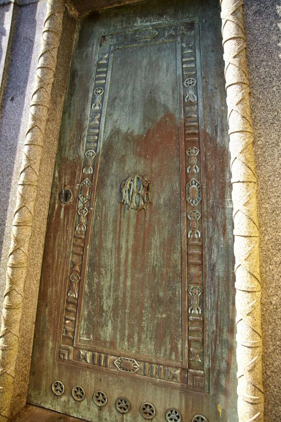 Door of Neo-Egyptian Courtoy Tomb, Brompton Cemetery, London