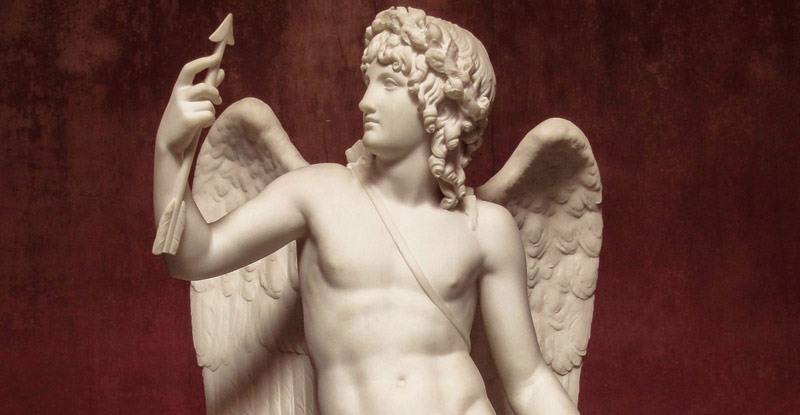 Eros brandishes his fatal arrow