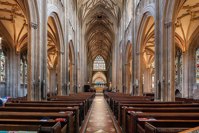 Nave of St Mary Redcliffe, Bristol, the stunning gothic church that inspired Thomas Chatterton