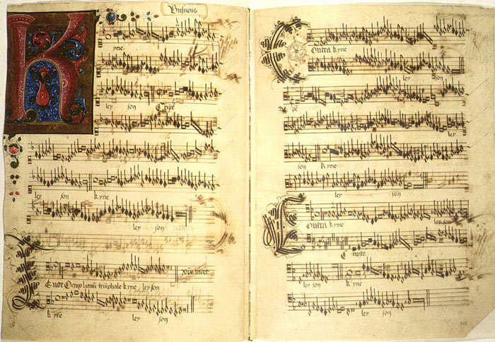 Musical manuscript of type seen by poet Thomas Chatterton