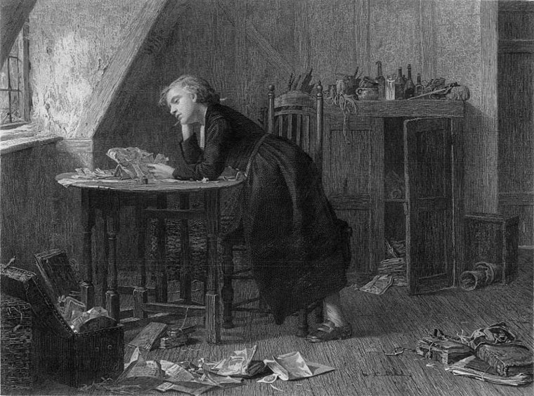 Chatterton's Holiday Afternoon, an engraving by William Ridgway (1875) after a picture by W.B. Morris