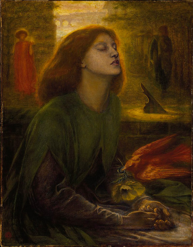 Beata Beatrix by Dante Gabriel Rossetti, featuring Lizzie Siddal