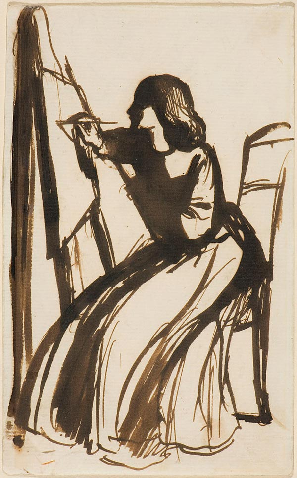 Sketch of Lizzie Siddal painting by Dante Gabriel Rossetti