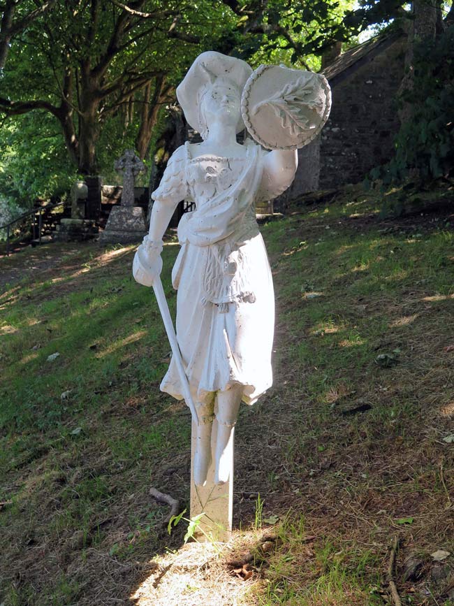 The figurehead of the Caledonia, in Morwenstow Churchyard