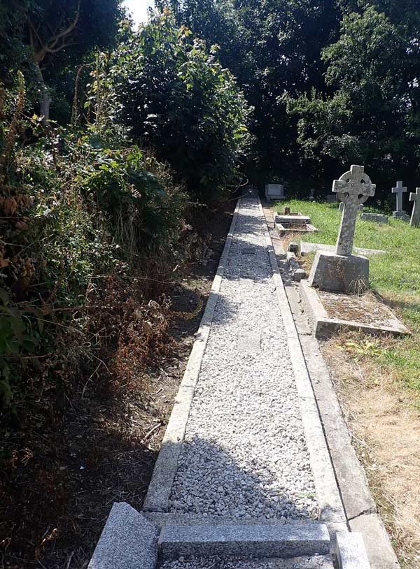 Long sailors' grave, in Veryan Churchyard, Cornwall