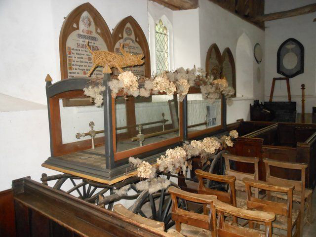 A fine Victorian funeral bier in Botley Old Church, Britain