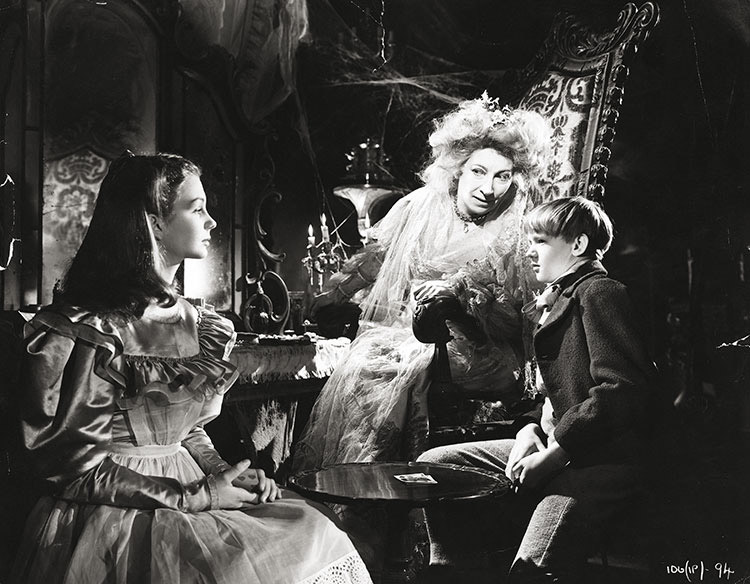 Miss Havisham with Pip and Estella in Great Expectations