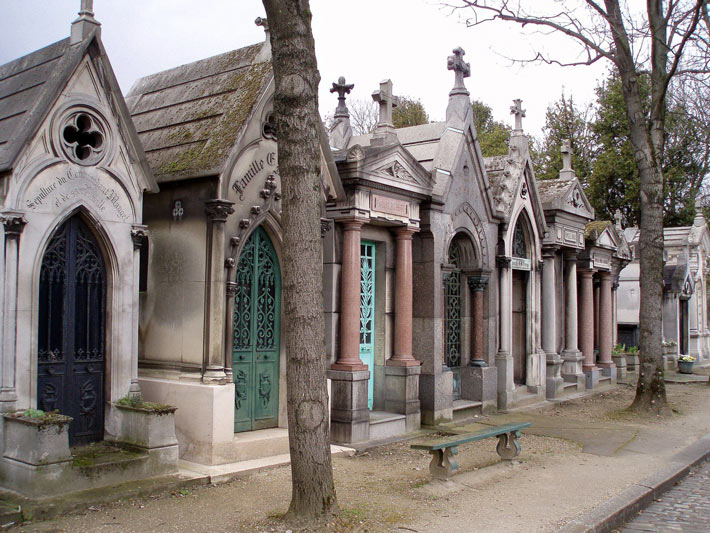 Mausoleums in Pere Lachaise Cemetery, Paris