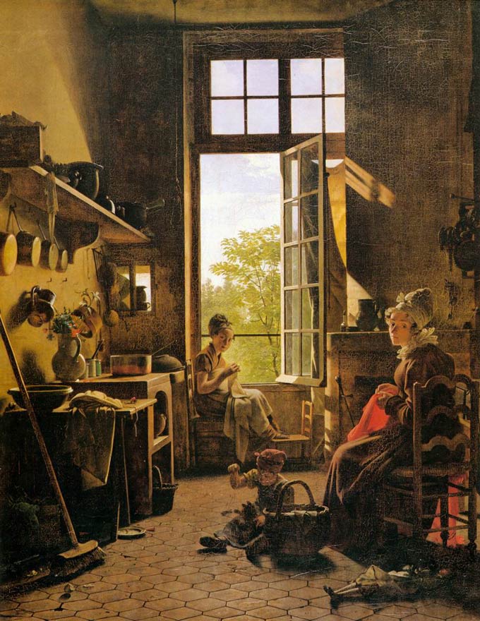 Martin Drolling's Interior of a Kitchen - painted with mummy brown