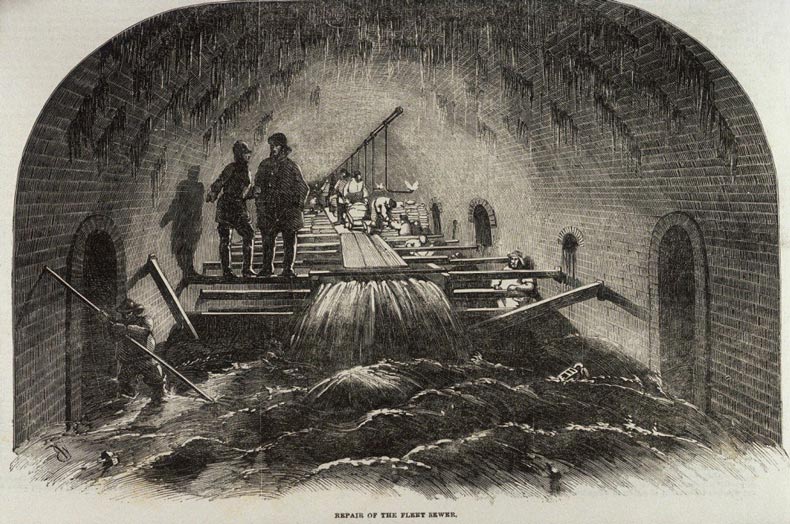 The Fleet runs through a London sewer - apparently the river's force prevented Hampstead's sewer pigs from escaping the network.