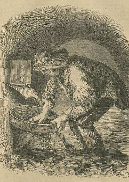A tosher at work in the London sewer system