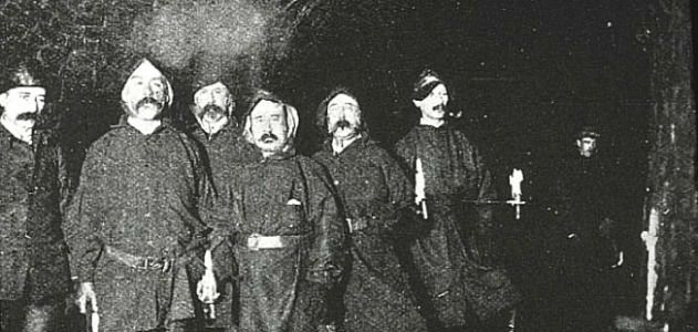 A group of toshers photographed in London's sewers